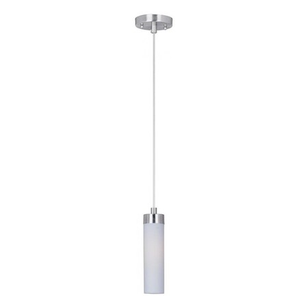 Maxim One Light Satin Nickel White Glass Down Mini Pendant 53009WTSN